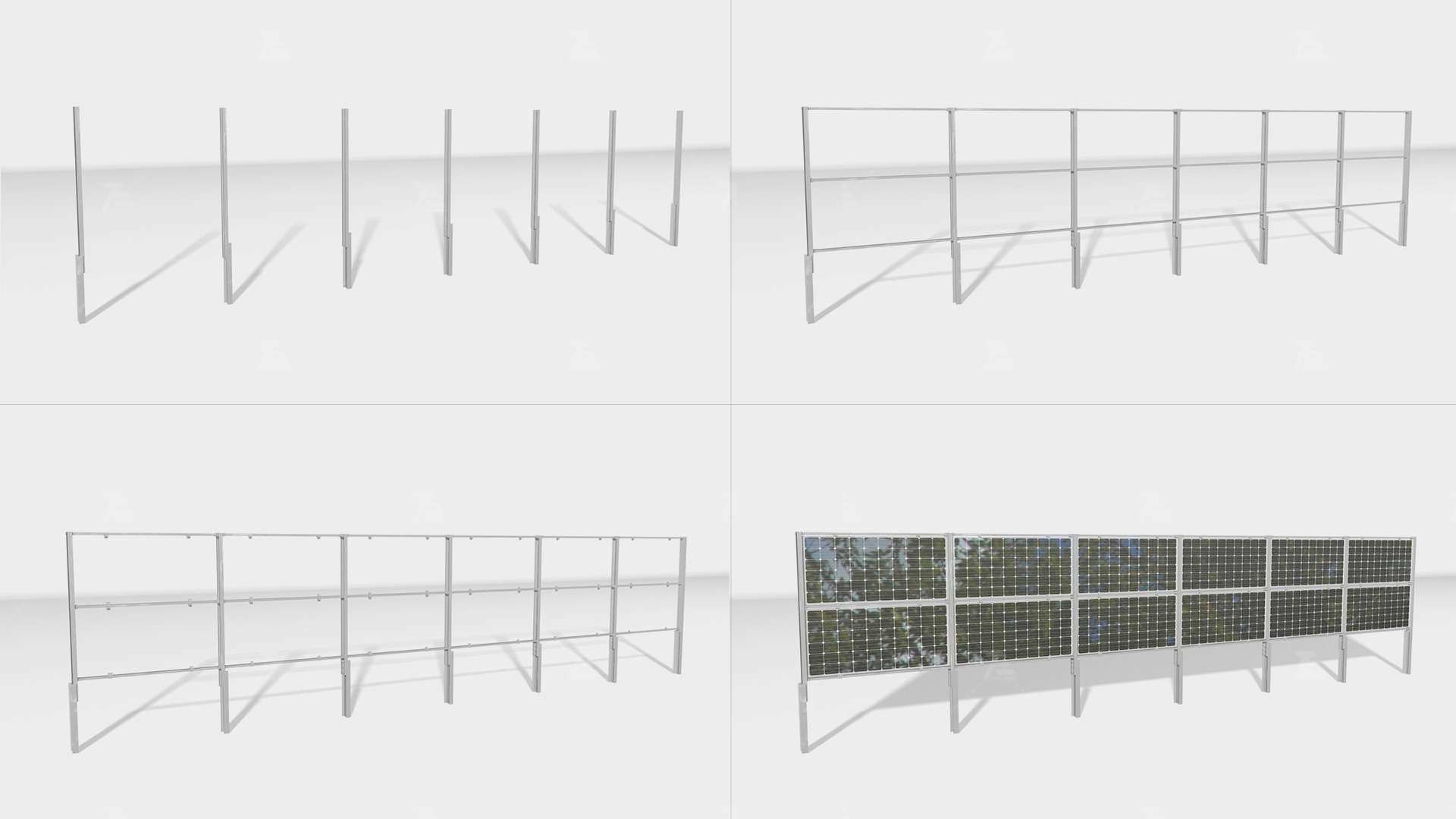 Vertically installed PV mounting systems